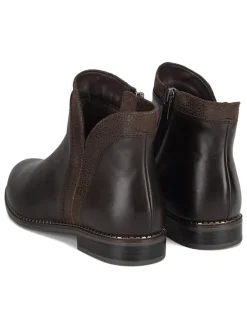 Leder-Ankle-Boots in Braun><noscript><img width=
