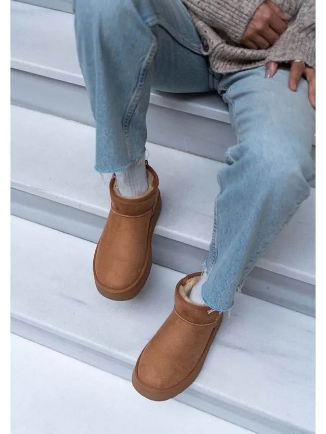 trendyol Stiefeletten^Leder-Ankle-Boots in Hellbraun