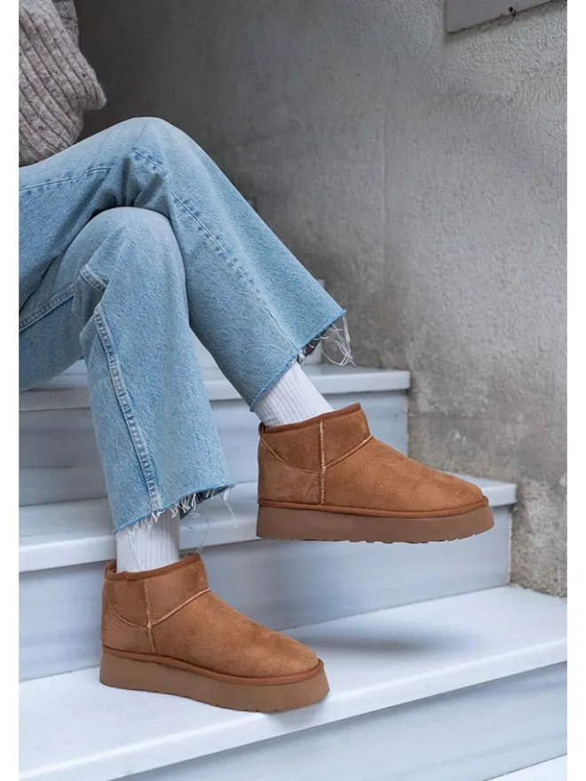 trendyol Stiefeletten^Leder-Ankle-Boots in Hellbraun