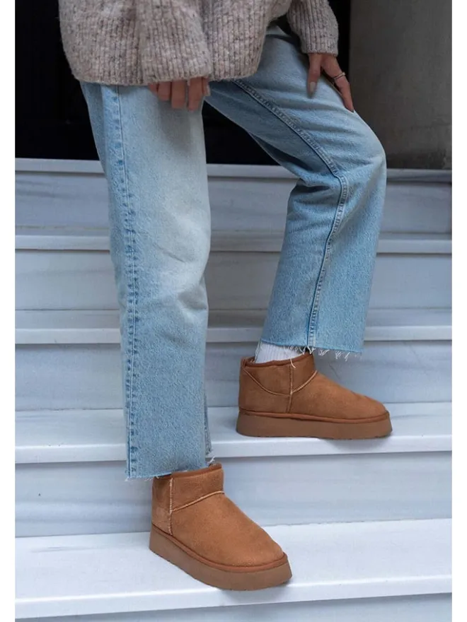 trendyol Stiefeletten^Leder-Ankle-Boots in Hellbraun