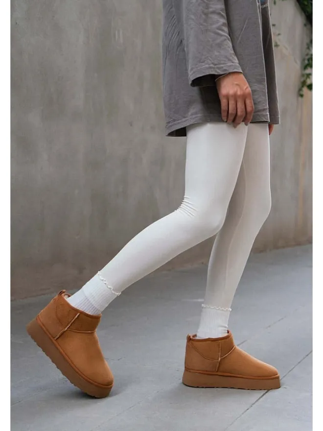 trendyol Stiefeletten^Leder-Ankle-Boots in Hellbraun