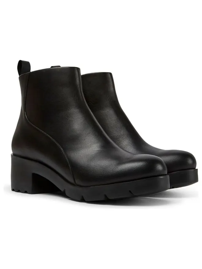 Camper Stiefeletten^Leder-Ankle-Boots in Schwarz