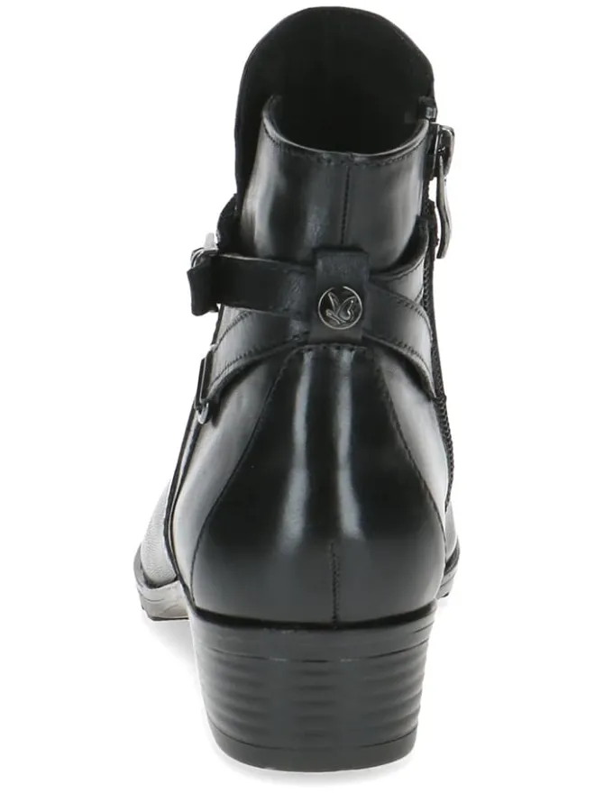 Leder-Ankle-Boots in Schwarz>Caprice New