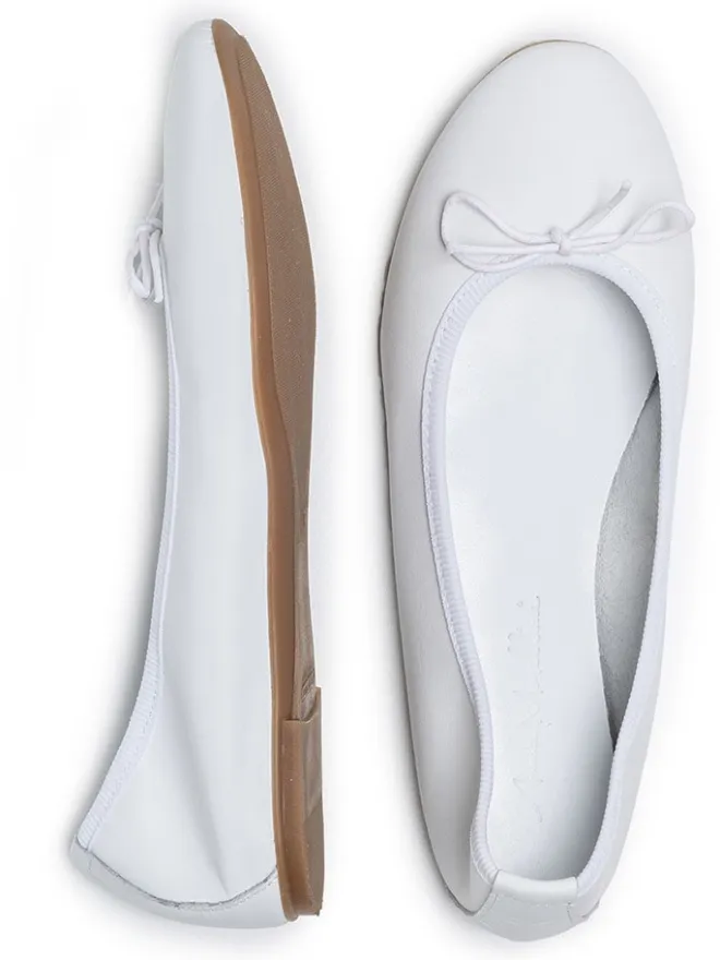 Leder-Ballerinas "Eridinetta" in Weiß>Anna Morellini Best