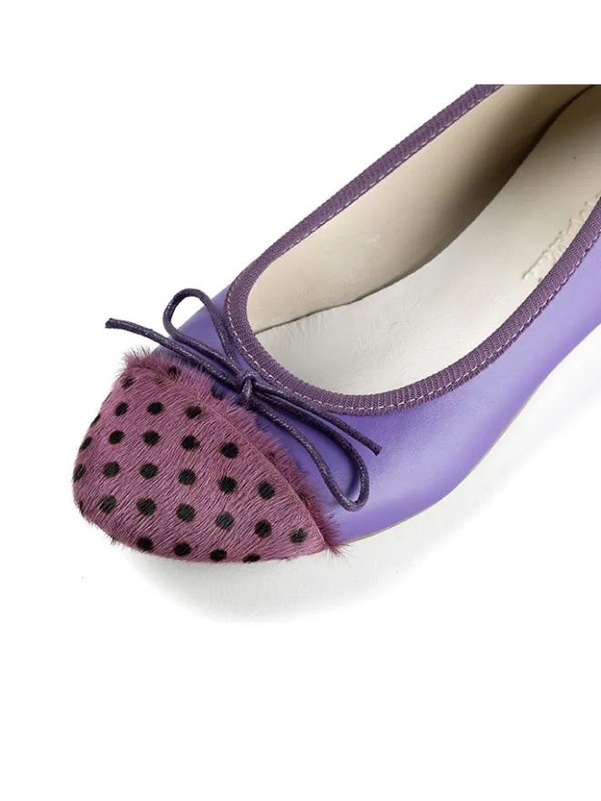 Leder-Ballerinas "Fabella" in Lila>Anna Morellini Outlet