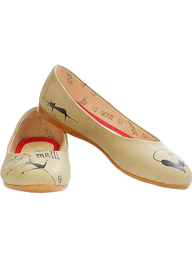Leder-Ballerinas in Beige>Goby Sale