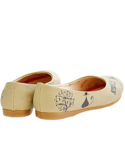 Leder-Ballerinas in Beige><noscript><img width=