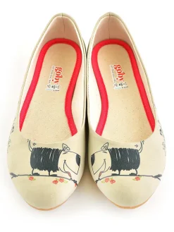 Goby Ballerinas^Leder-Ballerinas in Beige