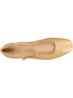 Leder-Ballerinas in Beige><noscript><img width=