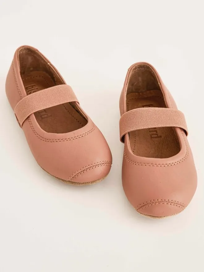 Leder-Ballerinas in Beige>bisgaard New