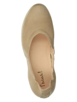 Leder-Ballerinas in Beige><noscript><img width=