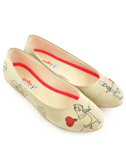Leder-Ballerinas in Beige>Goby Hot