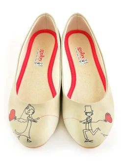 Leder-Ballerinas in Beige>Goby Hot