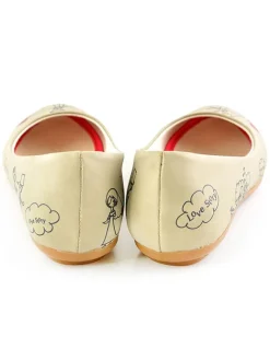 Leder-Ballerinas in Beige><noscript><img width=
