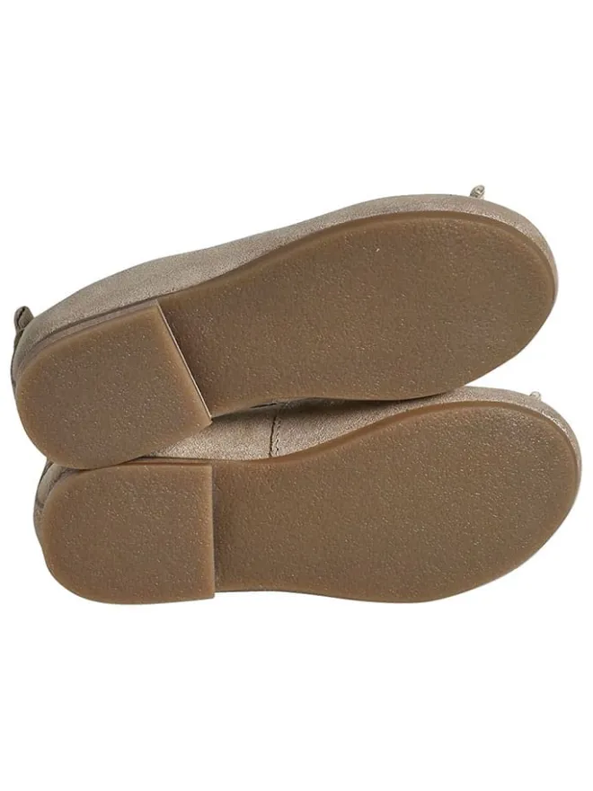 Leder-Ballerinas in Beige/ Gold>vertbaudet Clearance