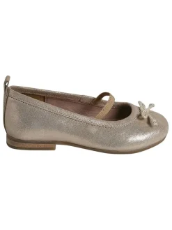 Leder-Ballerinas in Beige/ Gold><noscript><img width=