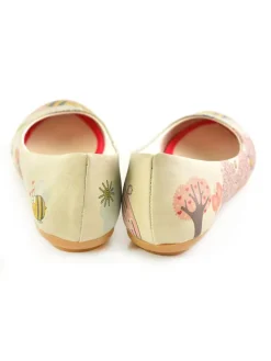 Leder-Ballerinas in Beige/ Bunt><noscript><img width=