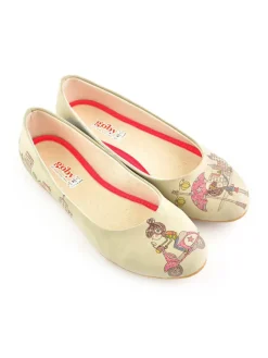 Leder-Ballerinas in Beige/ Bunt>Goby Discount