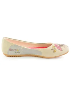 Leder-Ballerinas in Beige/ Bunt><noscript><img width=