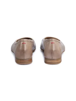 Leder-Ballerinas in Beige/ Dunkelblau><noscript><img width=