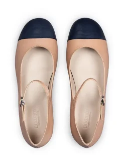 LLOYD Halbschuhe^Leder-Ballerinas in Beige/ Dunkelblau