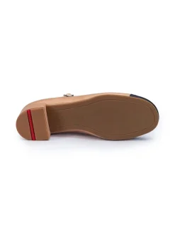 LLOYD Halbschuhe^Leder-Ballerinas in Beige/ Dunkelblau