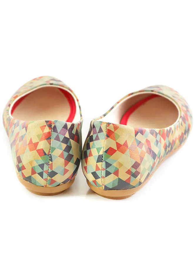 Leder-Ballerinas in Beige/ Bunt>Goby Online