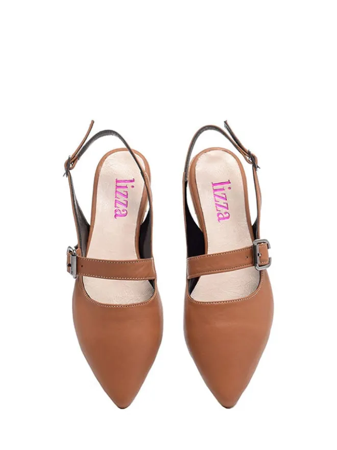 Leder-Ballerinas in Braun>Lizza Shoes Outlet