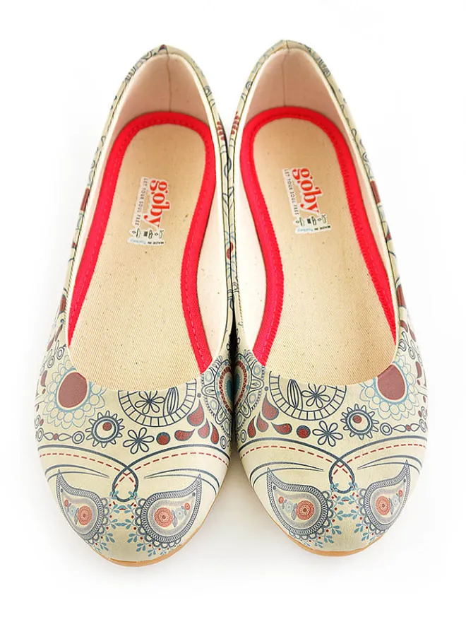 Goby Ballerinas^Leder-Ballerinas in Bunt/ Beige