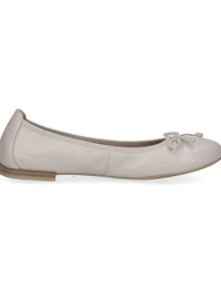 Leder-Ballerinas in Creme><noscript><img width=