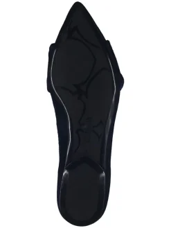 Leder-Ballerinas in Dunkelblau><noscript><img width=