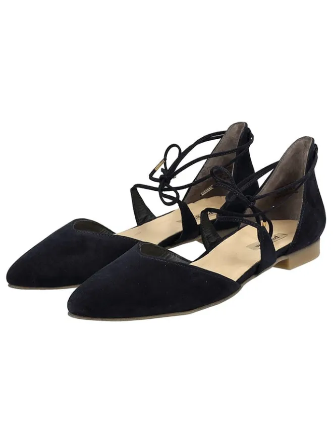 Leder-Ballerinas in Dunkelblau>Paul Green Sale