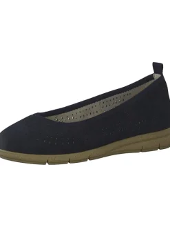 Leder-Ballerinas in Dunkelblau>Tamaris