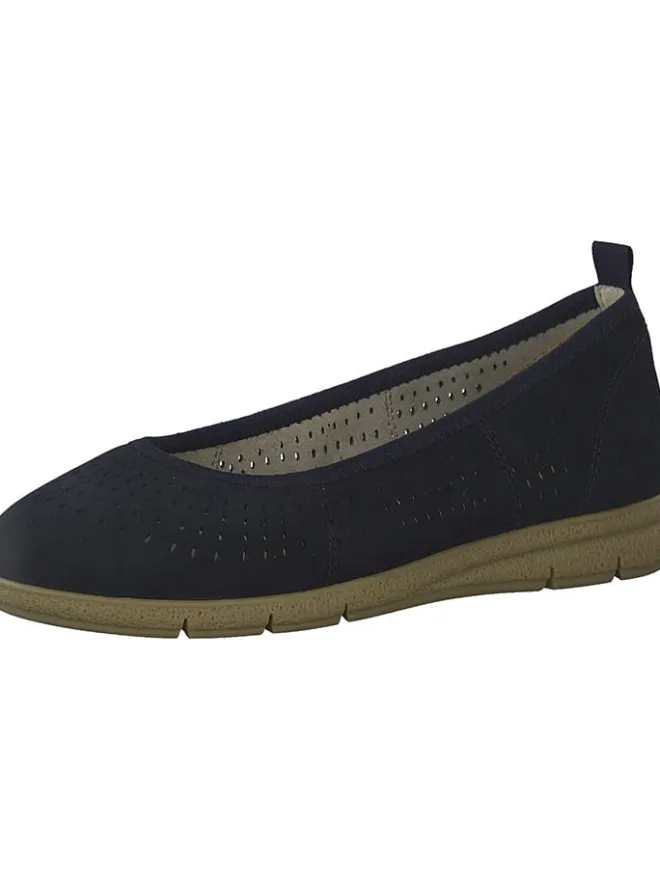 Leder-Ballerinas in Dunkelblau>Tamaris