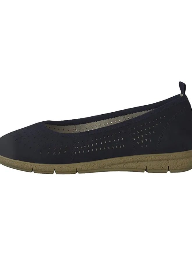 Leder-Ballerinas in Dunkelblau>Tamaris