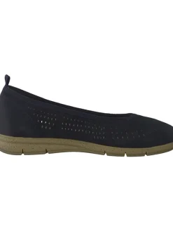Leder-Ballerinas in Dunkelblau><noscript><img width=