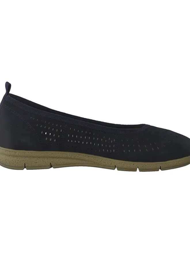 Leder-Ballerinas in Dunkelblau>Tamaris
