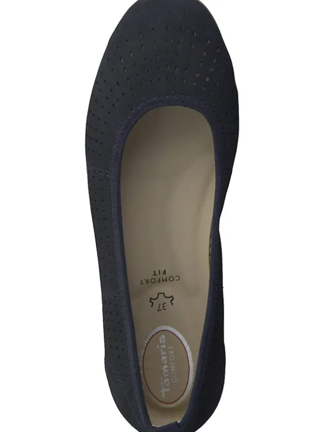 Leder-Ballerinas in Dunkelblau>Tamaris