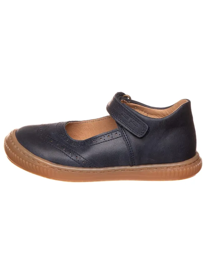 POM POM Ballerinas^Leder-Ballerinas in Dunkelblau