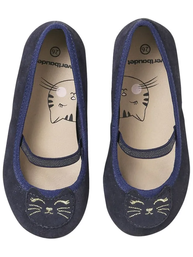 vertbaudet Ballerinas^Leder-Ballerinas in Dunkelblau