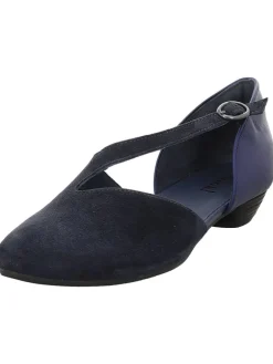 Leder-Ballerinas in Dunkelblau>Think!