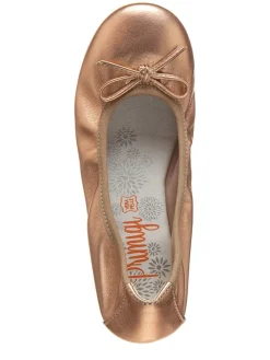 Leder-Ballerinas in Gold><noscript><img width=