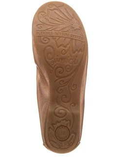 Leder-Ballerinas in Gold><noscript><img width=