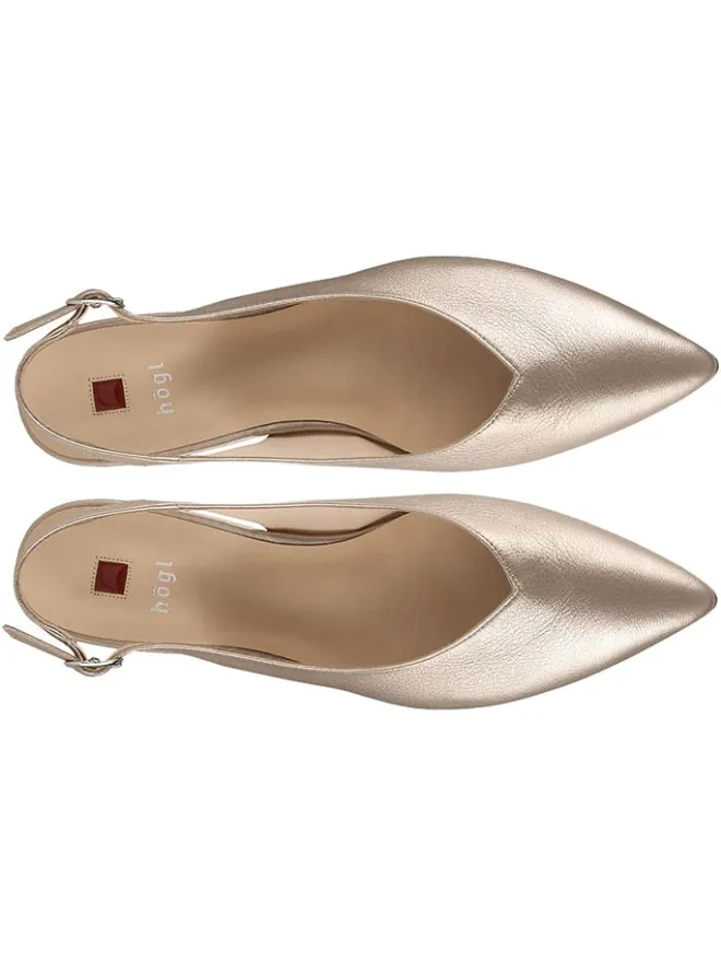 Högl Pumps^Leder-Ballerinas in Gold