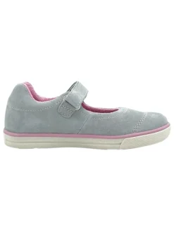 Leder-Ballerinas in Grau><noscript><img width=