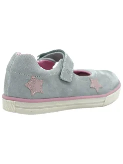 Leder-Ballerinas in Grau><noscript><img width=