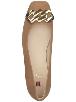 Leder-Ballerinas in Hellbraun><noscript><img width=