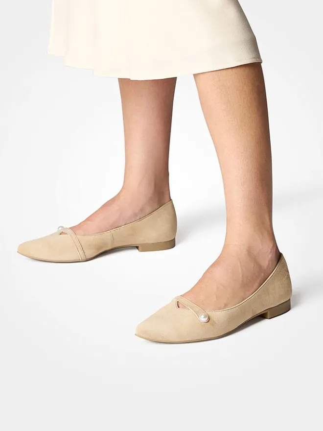 Leder-Ballerinas in Hellbraun>Paul Green Discount