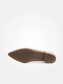 Leder-Ballerinas in Hellbraun><noscript><img width=