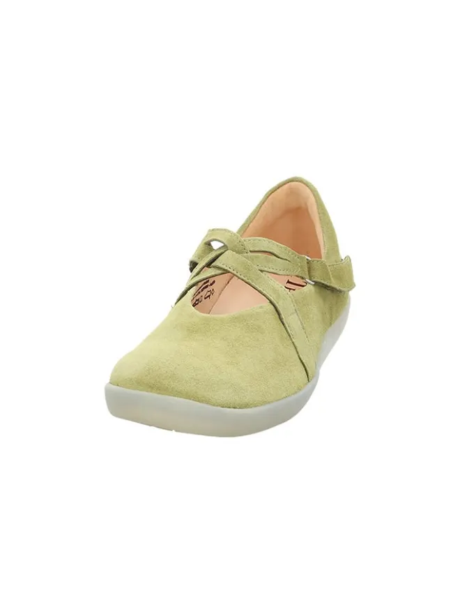Think! Sandalen^Leder-Ballerinas in Khaki